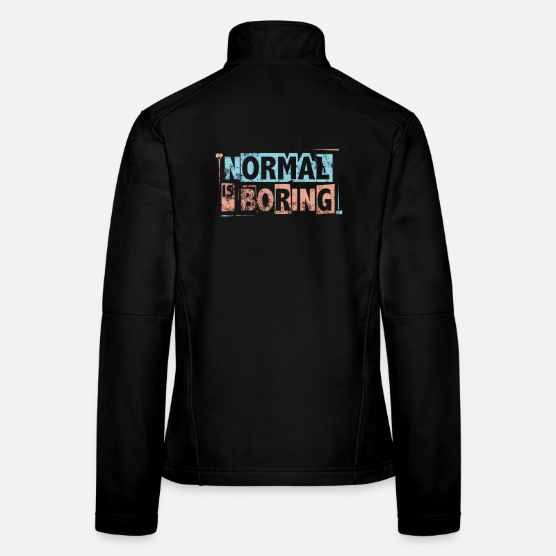 Normal Is Boring - Autism Awareness Puzzle Pieces - Women's Softshell Jacket - black