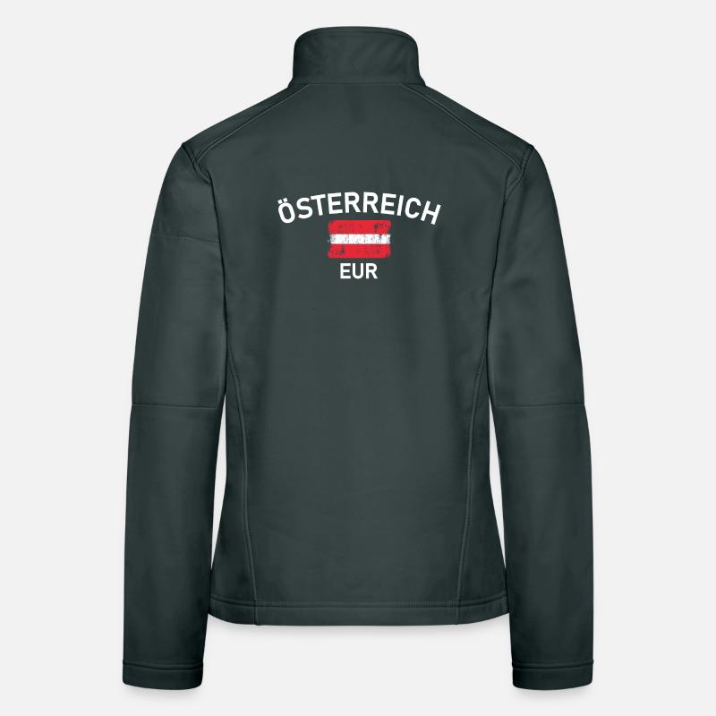 Austria Arc Flag Distressed Logo Women's Softshell Jacket