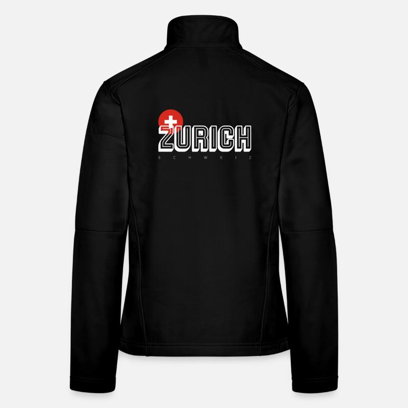 Zürcher Wortmarke mit Schweizer Wappen - Frauen Softshelljacke - Schwarz