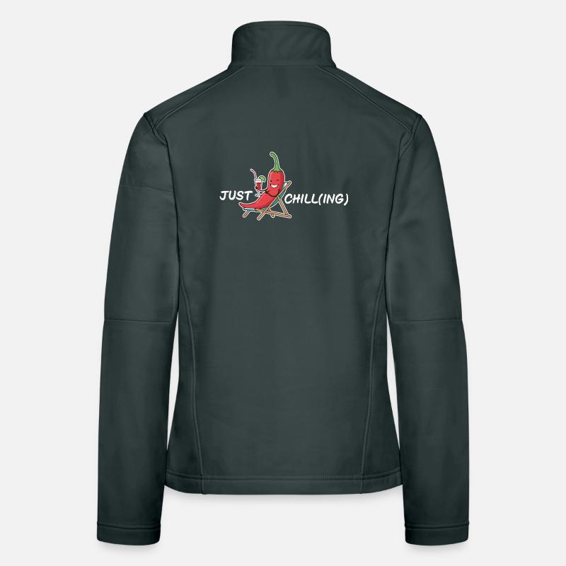 Just Chilling - Fun Chili Design Women's Softshell Jacket