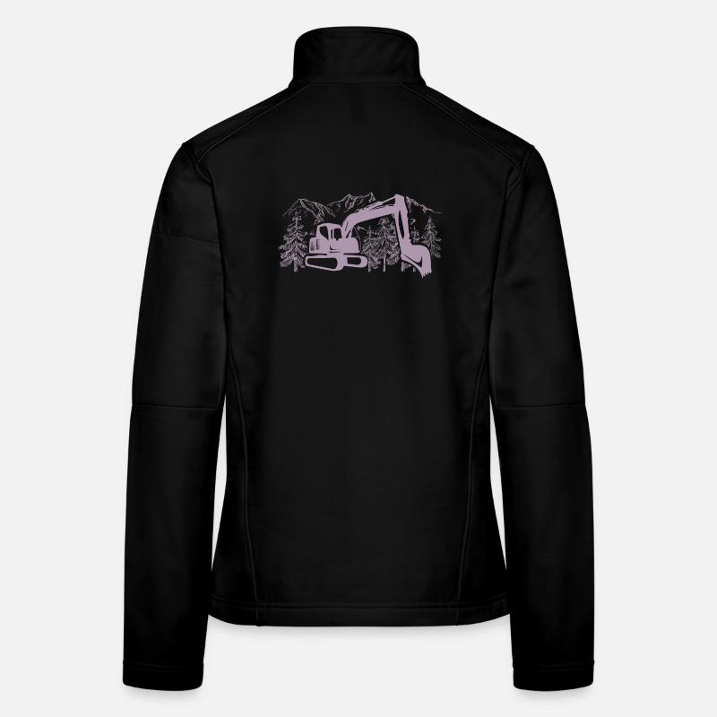 Bagger Silhouette Baugeräteführer Arbeit Frauen Softshelljacke