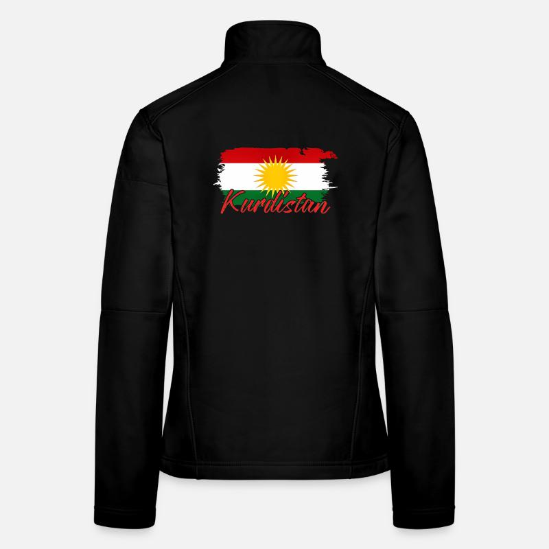 Kurdische Flagge mit Kurdistan Kurden  Frauen Softshelljacke