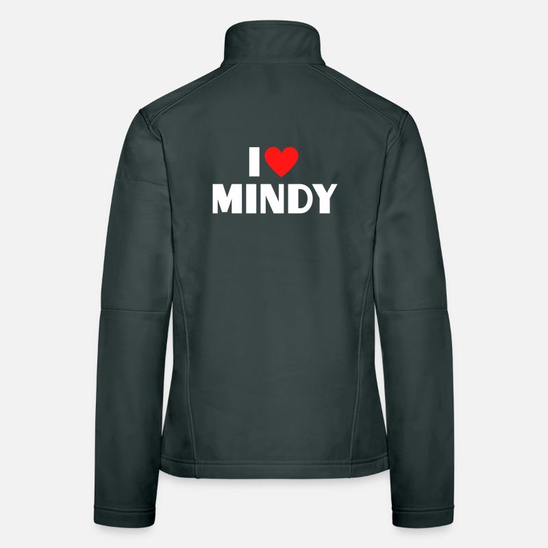 Ich liebe Mindy rotes Herz Retro Statement Frauen Softshelljacke