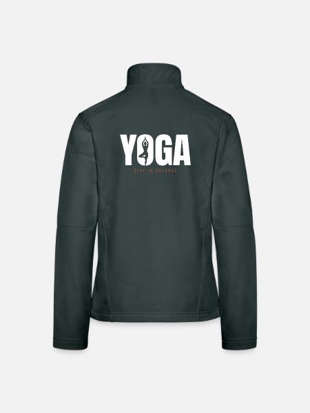 Yoga Balance – Stay in Balance Motivation - Women's Softshell Jacket - black - Back