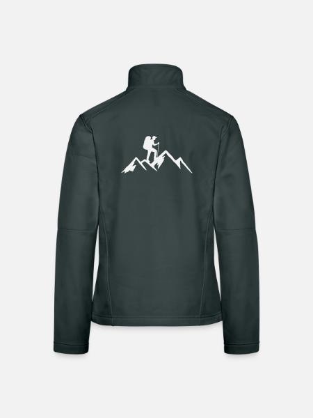 Hiking Alps Mountains Outdoor Hike Hiking - Women's Softshell Jacket - black - Back
