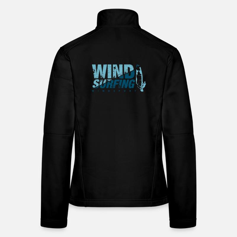 WINDSURFING BLEU Windsurfen - Frauen Softshelljacke - Schwarz