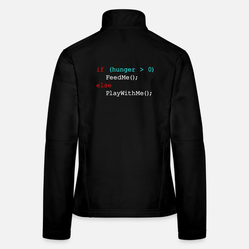 If hunger feed me else play with me - JavaScript - Women's Softshell Jacket - black