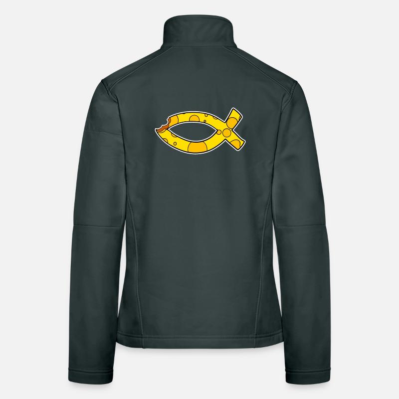 Fish Symbol Cheese Women's Softshell Jacket