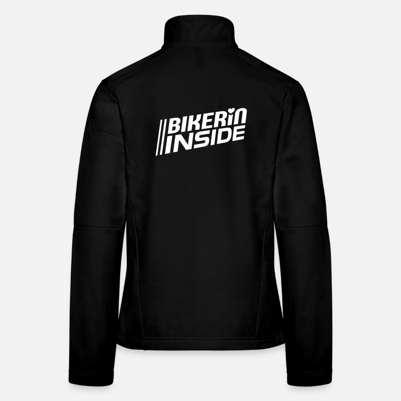 Bikerin inside lettering (color changeable) Women's Softshell Jacket