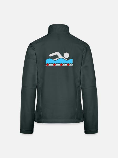 Schwimmer Piktogramm Freistil Welle Pool Sport - Frauen Softshelljacke - Schwarz - Hinten
