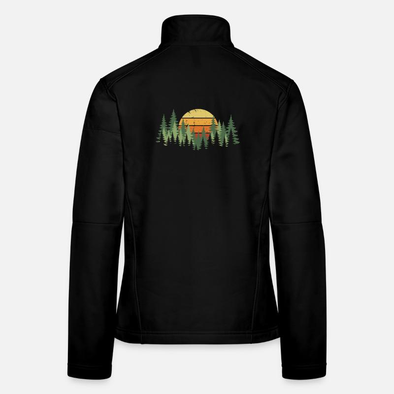 Forest Sunset Nature Trees Hiking Camping Women's Softshell Jacket