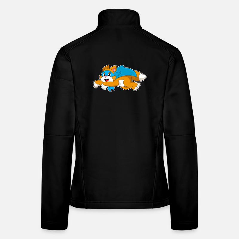 Katze Superheld Umhang Frauen Softshelljacke
