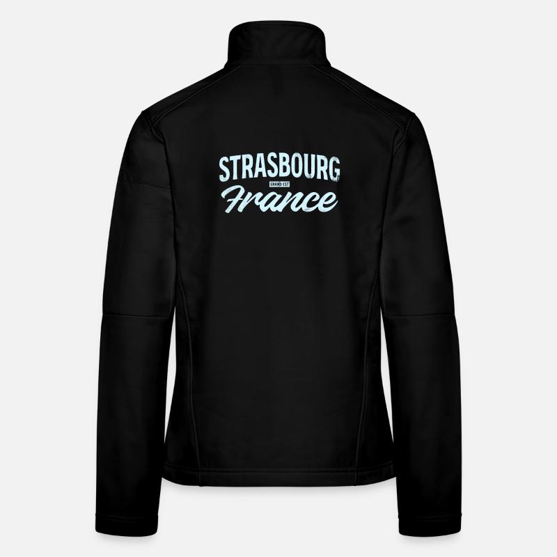Strasbourg France Vintage Script Frauen Softshelljacke