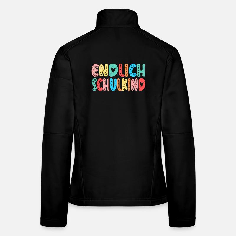 EINSCHULUNG ENDLICH SCHULKIND HERZ Frauen Softshelljacke