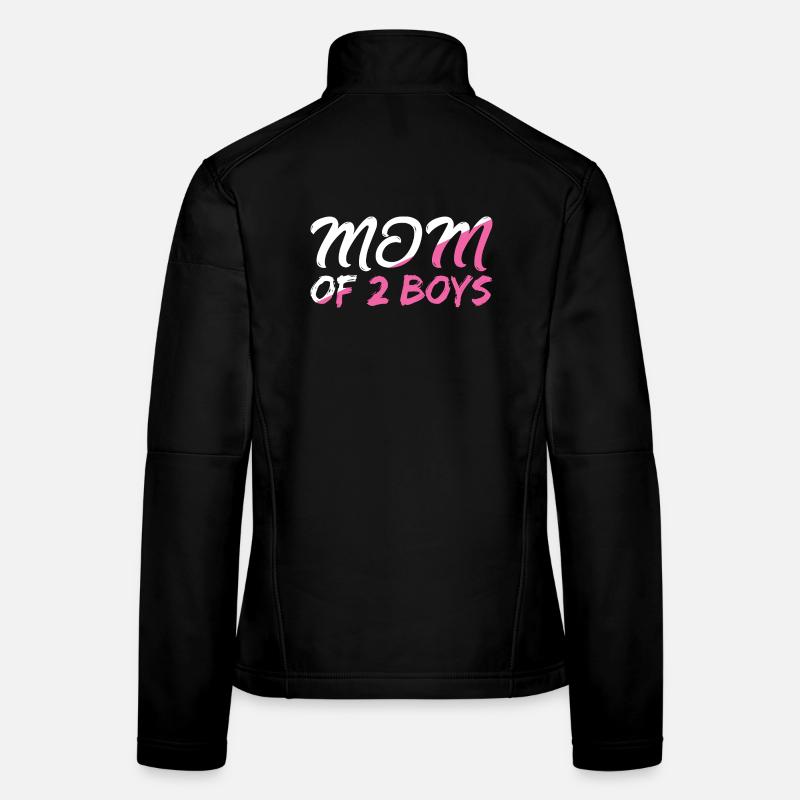 Mama von 2 Jungs mit Herz Motiv Frauen Softshelljacke