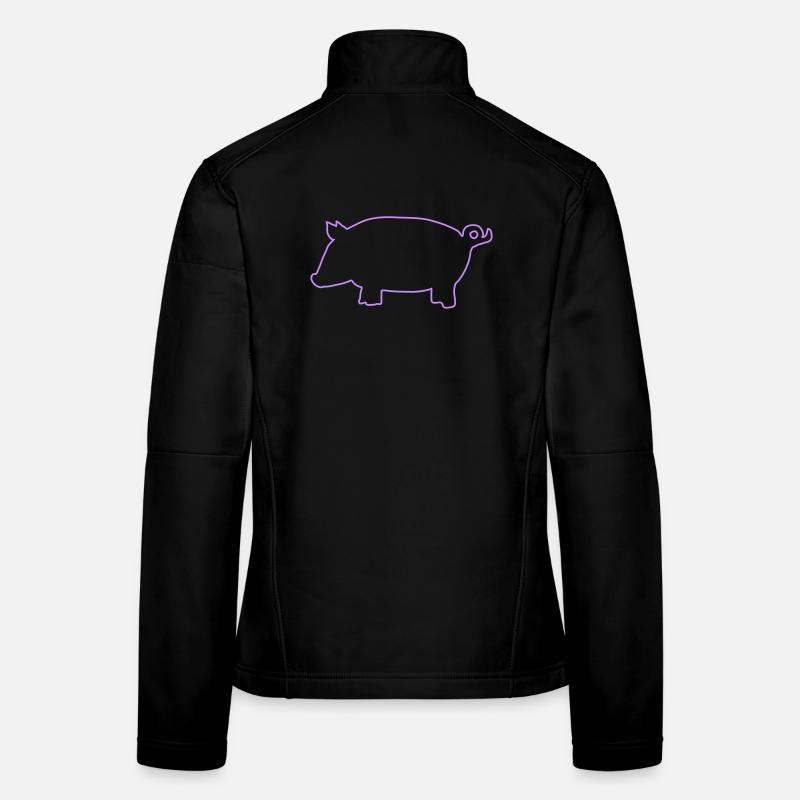 Silhouette de cochon Veste en tissu softshell Femme