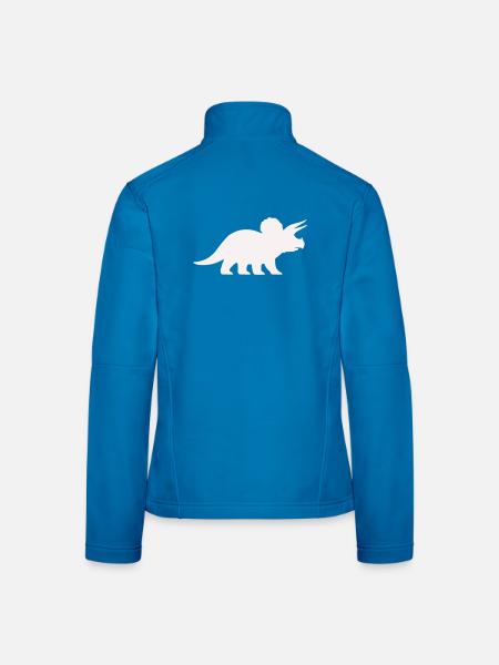Triceratops Silhouette – Minimal-Dino - Frauen Softshelljacke - Schwarz - Hinten