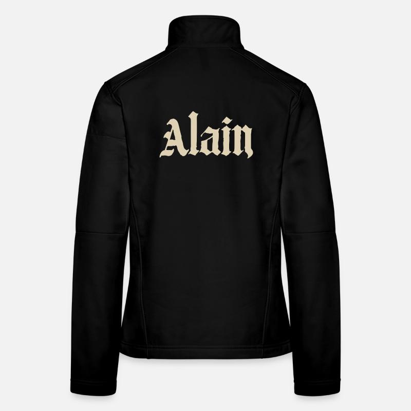 Alain Gothic Lettering Beige Women's Softshell Jacket