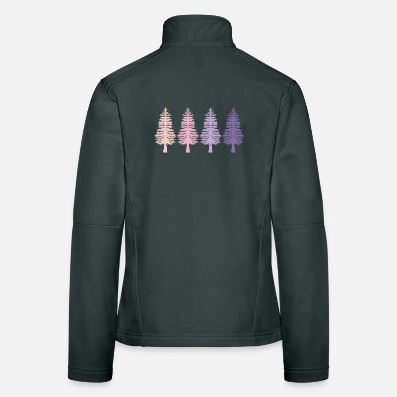 Trees Retro Forest Nature Conservation Women's Softshell Jacket