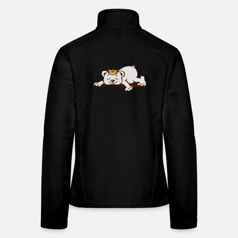 small bear with a golden crown sleeps Women's Softshell Jacket