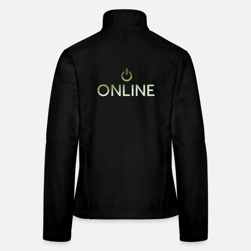 online Schriftzug - On Button aktiv Frauen Softshelljacke