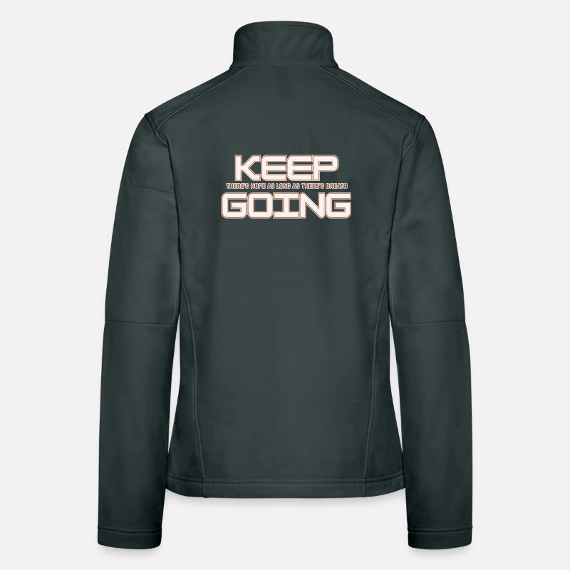 Keep Going: Hoffnung in Großer Schrift Frauen Softshelljacke
