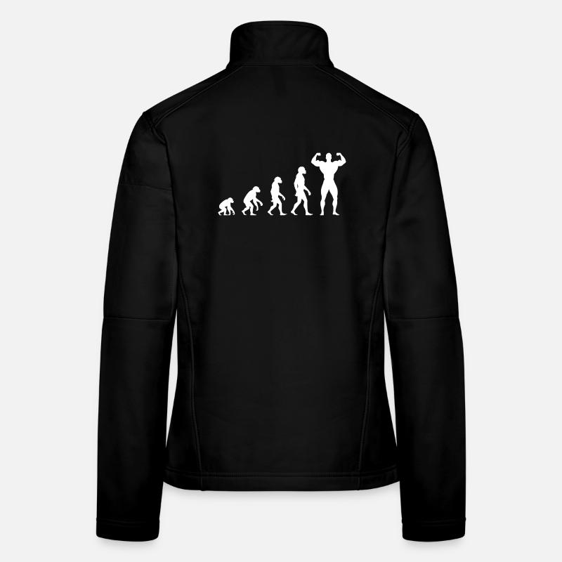 Évolution de l’homme préhistorique à l’homme musclé Veste en tissu softshell Femme