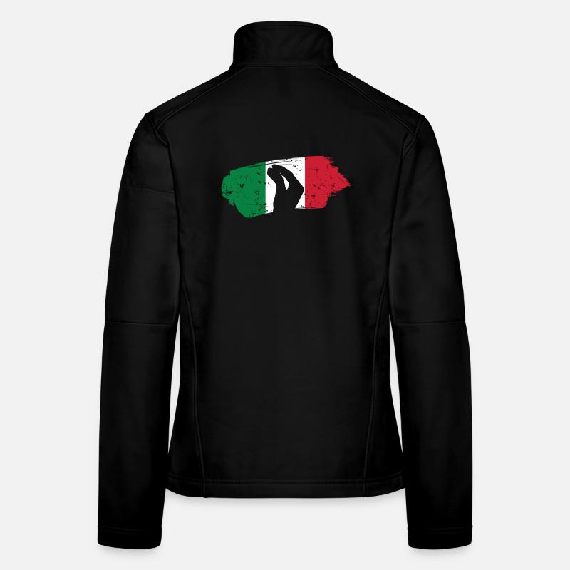 Silhouette main avec fond de drapeau italien Veste en tissu softshell Femme
