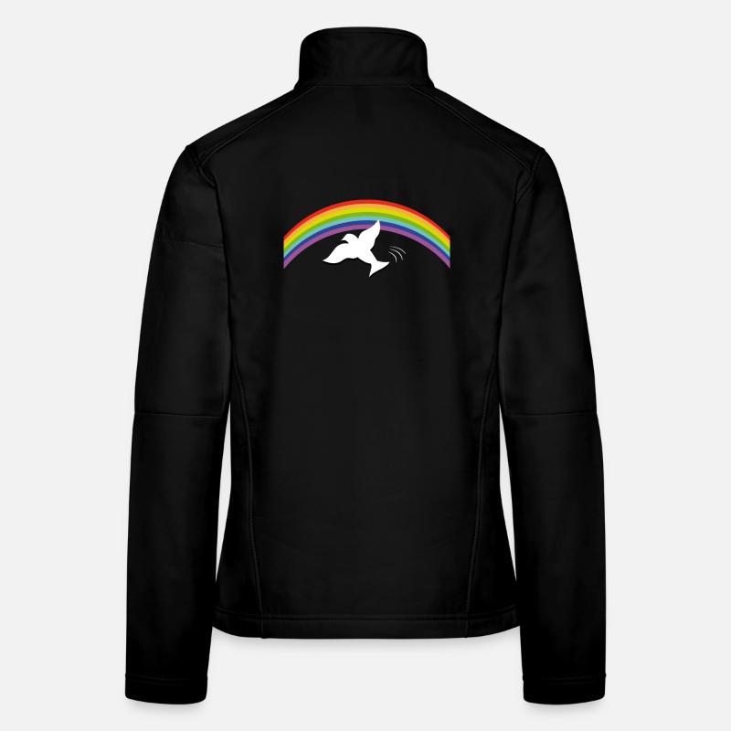 RAINBOW Regenbogen avec colombe de la paix Veste en tissu softshell Femme
