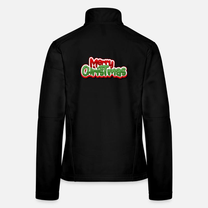 Joyeux Noël Graphique de script gras Veste en tissu softshell Femme