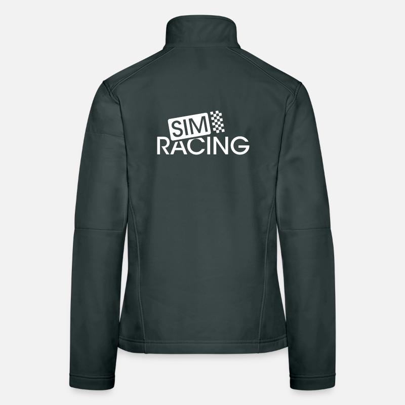 simracing driver logo sim racer icon car Women's Softshell Jacket