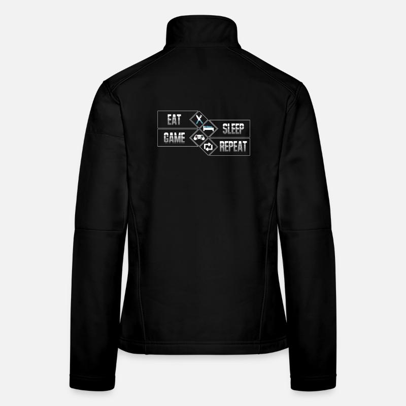 Jeux sur PC - Eat Sleep Game Repeat Veste en tissu softshell Femme
