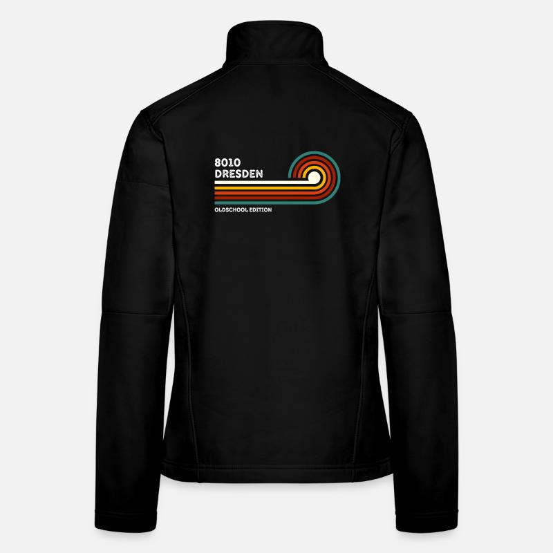 Dresden Retro Shirt 8010 PLZ Postleitzahl Vintage Frauen Softshelljacke