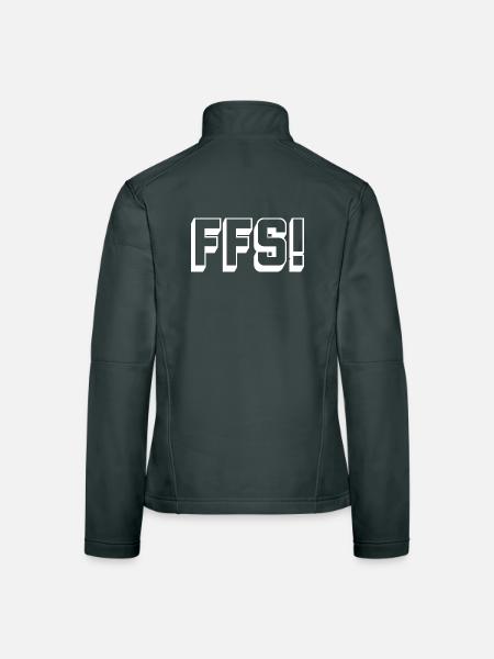 swear_FFS_white - Women's Softshell Jacket - mouse grey - Back