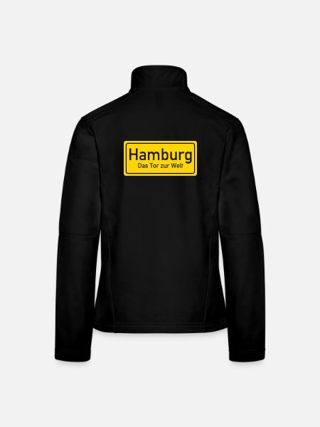 Panneau de nom de lieu de Hambourg Allemagne - Veste en tissu softshell Femme - noir - Dos