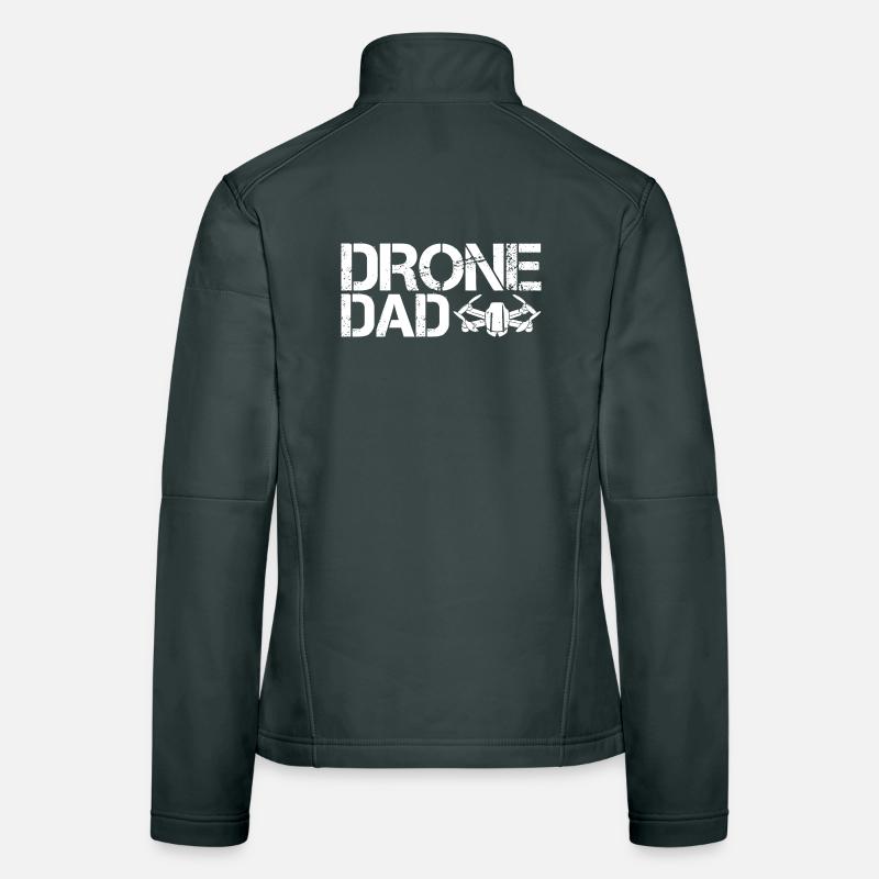 drone dad drone aviator icon father icon logo Women's Softshell Jacket