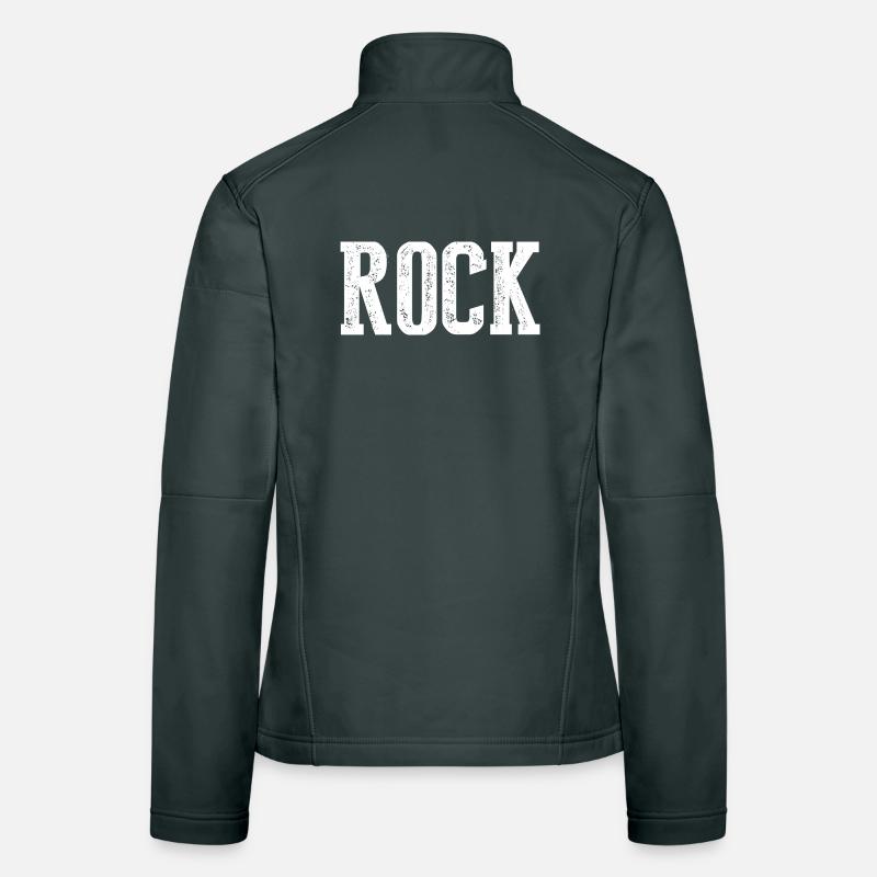 Conception typographique vintage rock and roll Veste en tissu softshell Femme