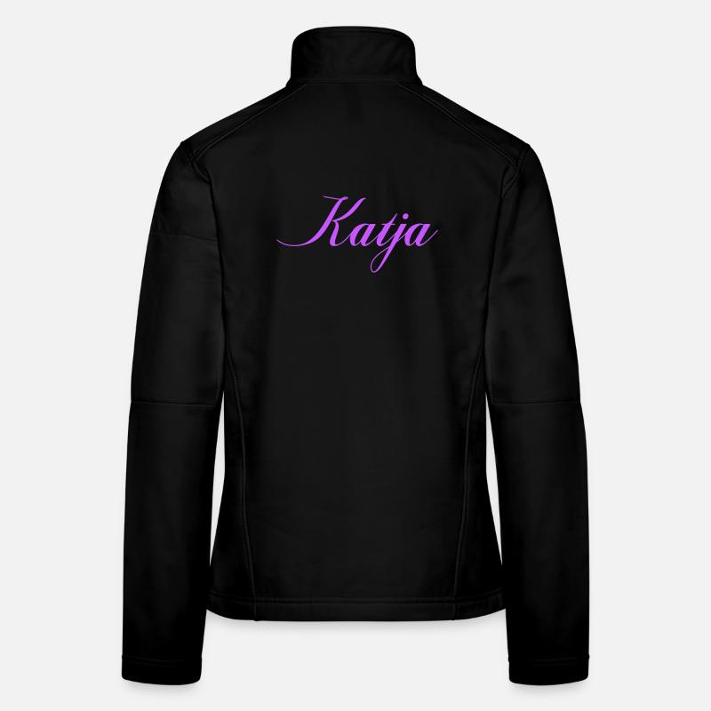 Name Katja im Lavendel Script Frauen Softshelljacke