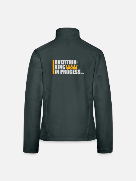 Overthinking In Process Lustig Grübeln Spruch Logo - Frauen Softshelljacke - Schwarz - Hinten