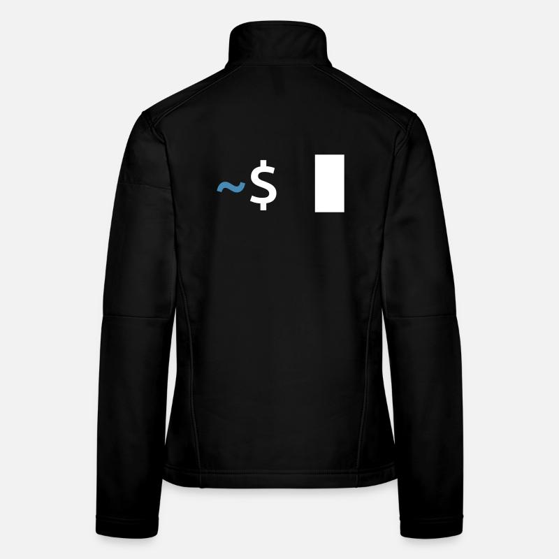 Linux Shell Command - Frauen Softshelljacke - Schwarz