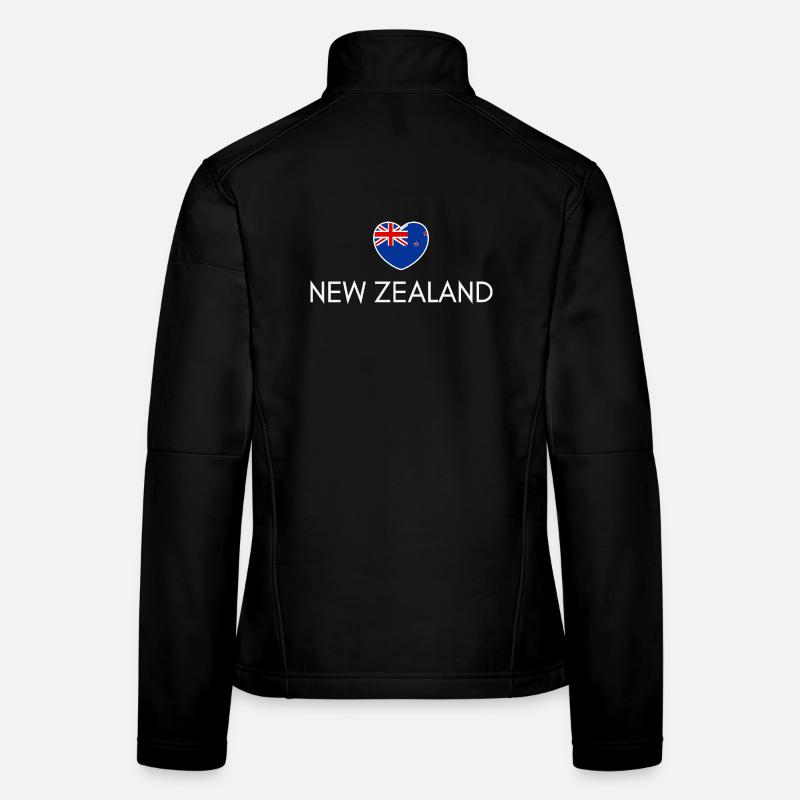 Cœur avec drapeau néo-zélandais Veste en tissu softshell Femme