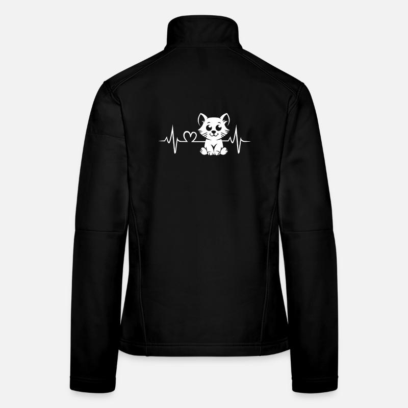 Cat Heartbeat - Motif de chat de dessin animé mignon Veste en tissu softshell Femme
