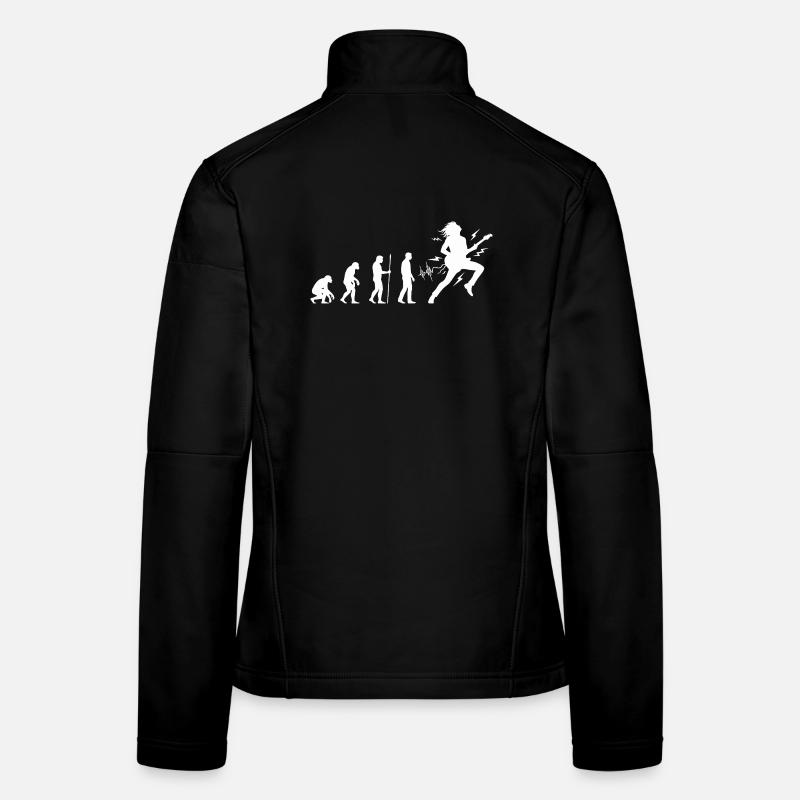 Evolution zum Rockmusiker Gitarren Design Frauen Softshelljacke