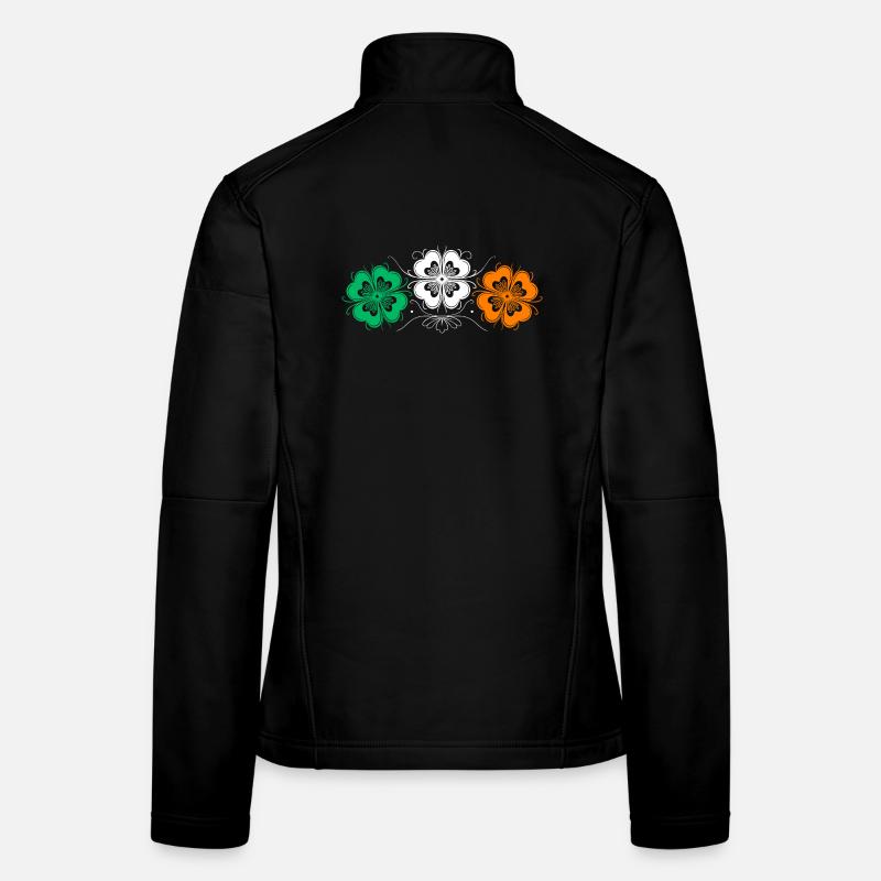 Three St Patrick's Day Shamrocks in Irish Colors Women's Softshell Jacket