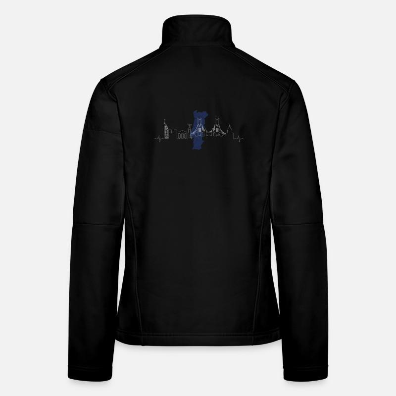 Portugal Skyline Silhouette Frauen Softshelljacke