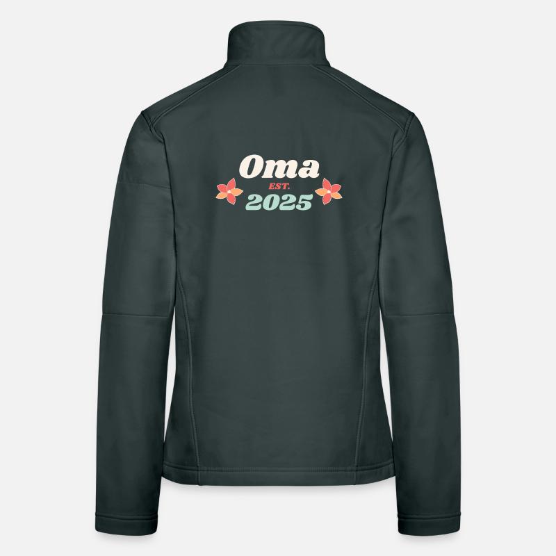 Oma Est 2025 Ich werde Großmutter Retro Style Frauen Softshelljacke