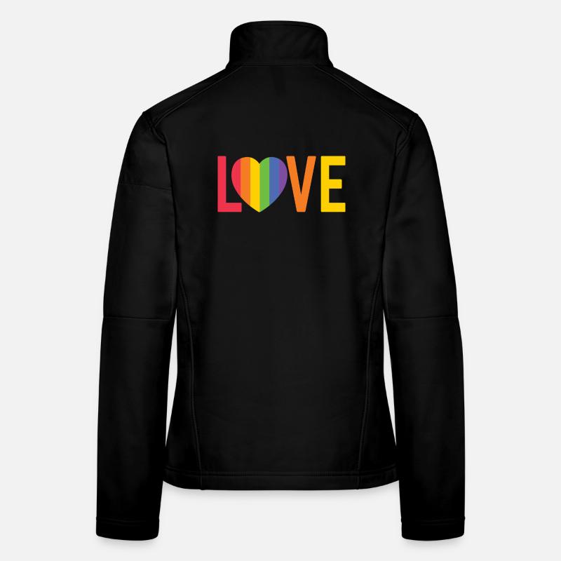 Regenbogenherz LOVE Design Frauen Softshelljacke