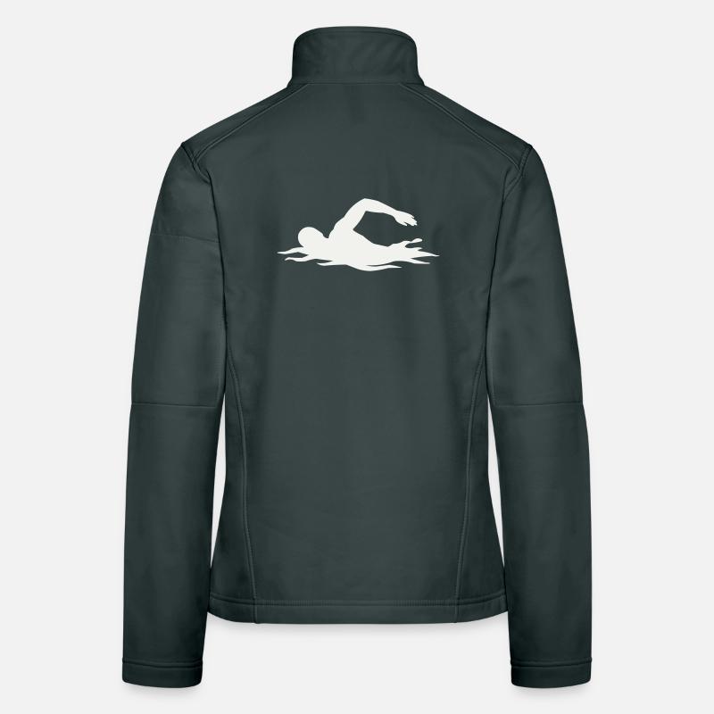 Silhouette de nageurs dans l’eau Veste en tissu softshell Femme