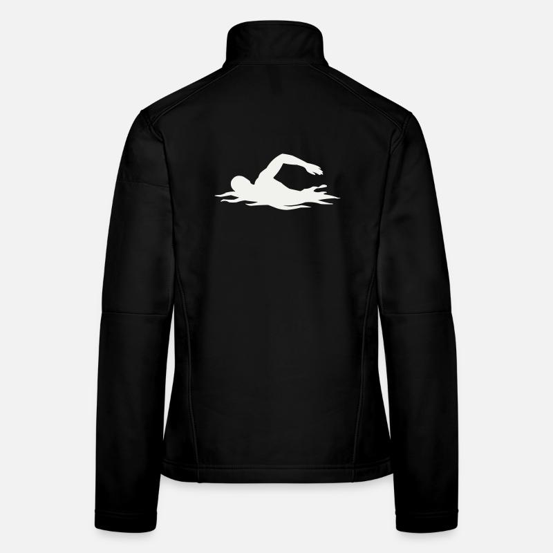 Silhouette de nageurs dans l’eau Veste en tissu softshell Femme