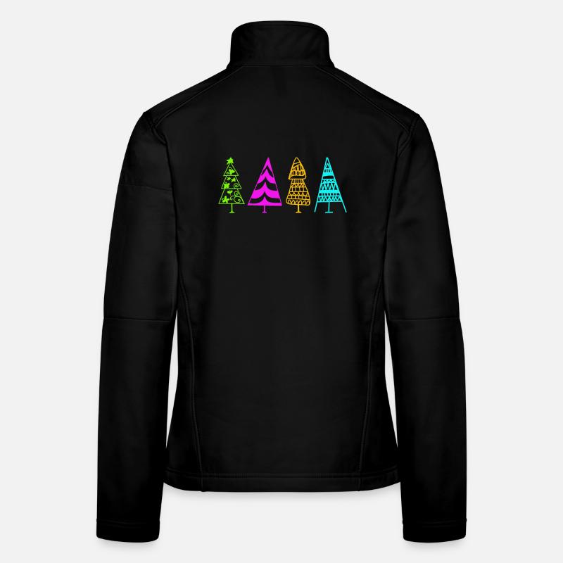 Bunte Weihnachtsbaum-Illustration Frauen Softshelljacke